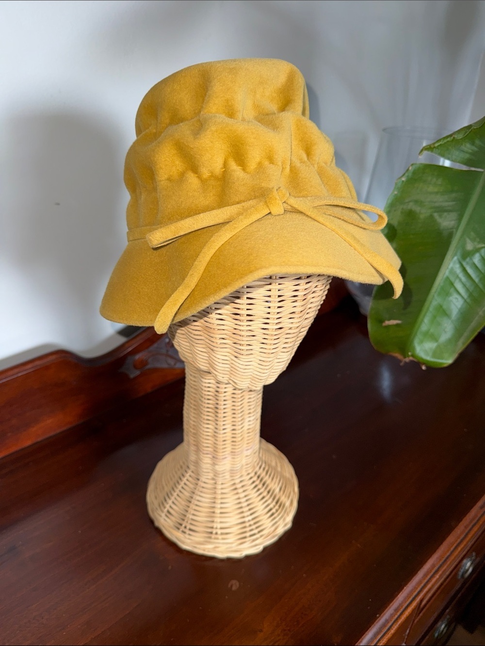 NY Paris Lady Elegant country club creations Mustard Bucket Hat Chic antique